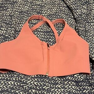 Athleta Pink Zip-Front Sports Bra